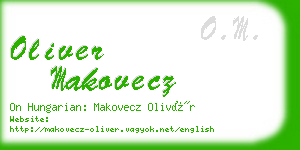 oliver makovecz business card